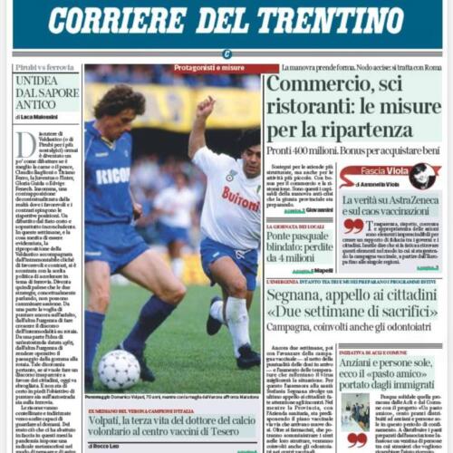 Prima pag. Corriere del Trentino